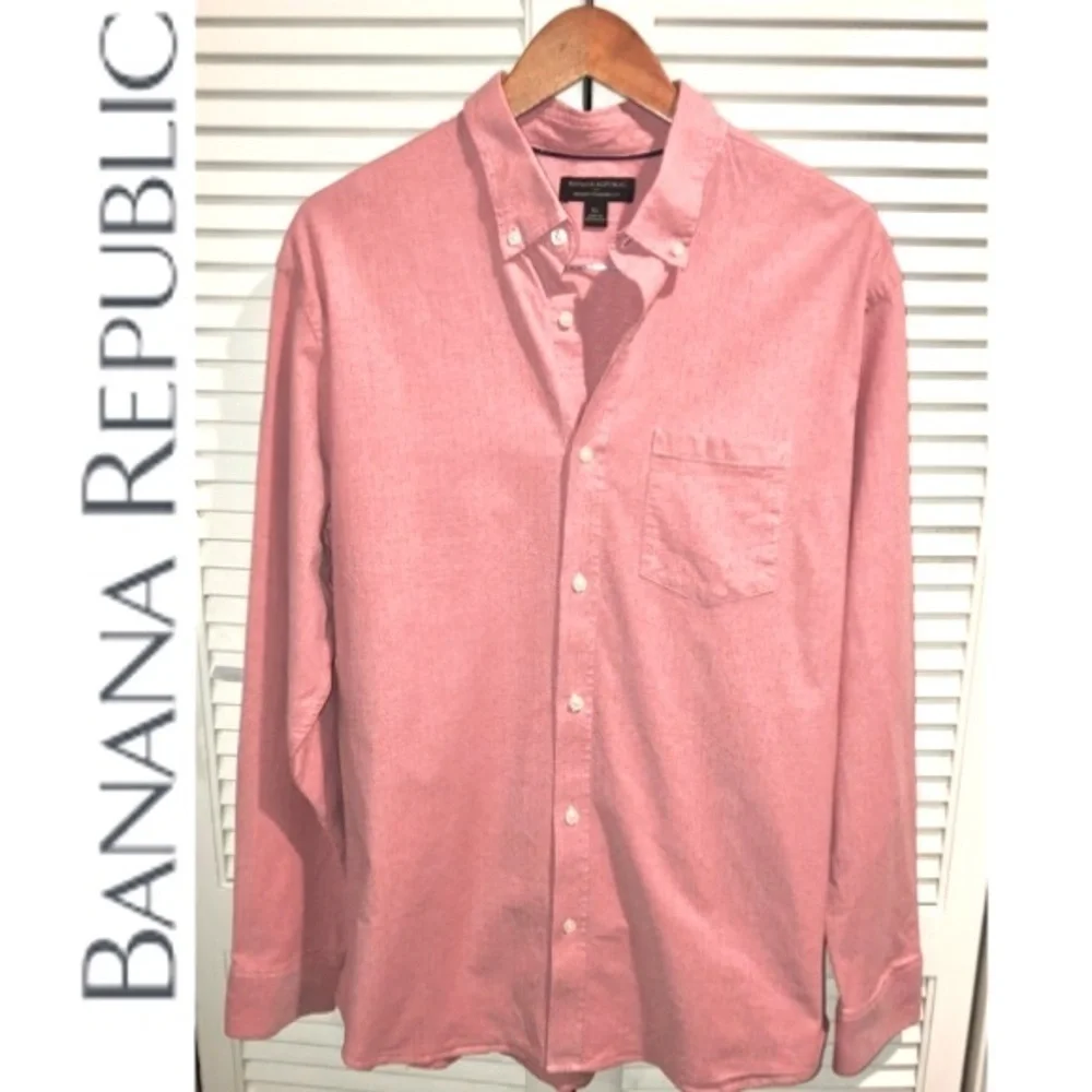 Banana Republic Pink Oxford Standard Shirt XL